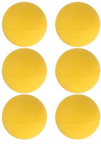 SMASOLO 6 Pezzi 6 Palline da Racquetball in Gomma Gialle per Allenamento Squash e Pallamano, Palle Rimbalzanti ad Alta Elasticità per Coordinazione Occhio-Mano, Set per Giochi Indoor e