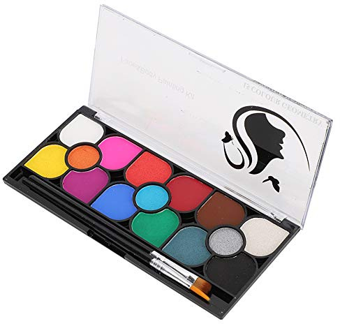 Taidda Professional Water Soluble Face Paint Kit for Exquisite Makeup Look, 15 Colors Body Painting Pigment Brush Set for Artists and Beginners