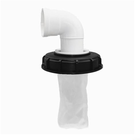 Couvercle de filtre en plastique pour seau IBC Ton avec sac filtrant intégré compatible avec les seaux DN150 DN225 (DN150-90°)