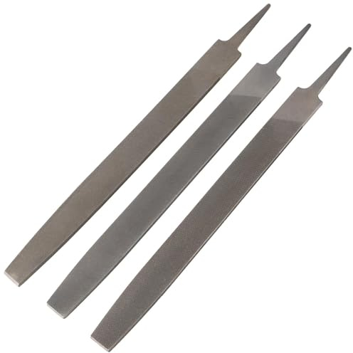 yeeplant Juego de 3 limas planas de acero de doble corte de 30,5 cm, doble cara con dientes finos, medianos y gruesos, con dientes de borde, para dar forma, acabado de madera, metal, plástico