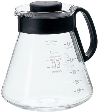 Hario V60 Glass Range Coffee Server, 800ml, Black