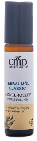 CMD Pickelroller mit Teebaumöl kbA 10 ml | Regenerierende, mattierende Gesichtscreme mit Bio-Jojobaöl und Lavendelöl – Heilkreide für sensible Haut, reduziert Rötungen