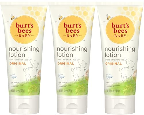 Burt's Bees Baby Nourishing Lotion, Original Scent Baby Lotion - 6 Ounce Tube - Pack of 3