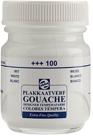Talens Gouache Extra Fine Quality - 50 ml Weiß 100 Matt Finish - Hochpigmentierte und deckende Farbe
