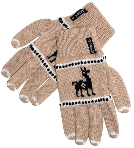 Gamboa Alpaca Guanti Guantino Donna Lana Inverno Disegni Peruviani Caldo Morbido
