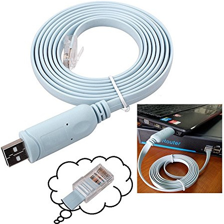 Wfortune Usb to Console Cable,Cisco Usb Console Cable,Usb to Rj45 Console,Cisco Console Cable Usb Rollover For Windows/Vista/MAC/Linux (1.8m/6 Ft,Blue)