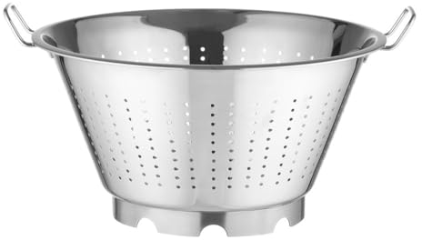 HENDI Seiher, mit Untersatz und 2 griffen, Sieb, Nudelsieb, Küchensieb, ø365x(H)185mm, Edelstahl