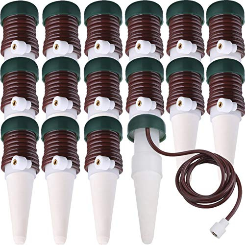 Hestya Arrosage Stakes Automatique Système d'Arrosage, Irrigation par Égouttement Automatique de Plante Libération Lente pour Plantes d'Intérieur ou d'Extérieur (Pack de 16)