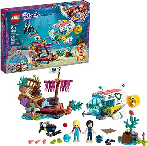 LEGO 41378 Friends Dolphins Rescue Mission Boat Playset with Submarine, Shipwreck and Dolphin Figures