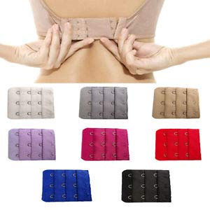 angel fashion Ladies Bra Extender Bra Extension Strapless Underwear Strap 2, 3, 4, 5 Hooks (3-hooks, Light Blue)