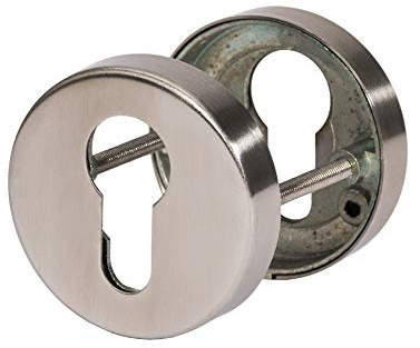 ck-türbeschläge Schlüsselrosette Profilzylinder | Metallische Unterkonstruktion | V2a Edelstahl matt | 1 Paar