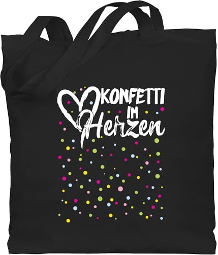 Shirtracer - Baumwolltasche - & Fasching - Taschen - Konfetti im Herzen Karneval I
