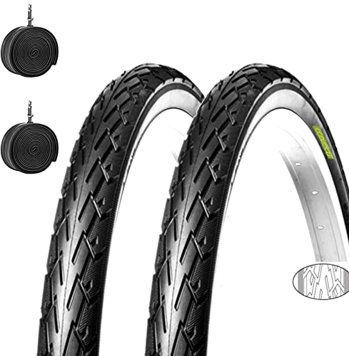 2 Cubiertas de neumáticos de Carretera 700 x 28 C + cámaras de neumáticos de Goma Negras para Bicicleta City Bike Trekking, 28 x 1 5/8 x 1 1/8