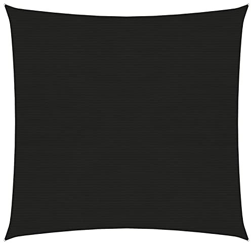 Mogou Sun sail, privacy screen, balcony, sun protection, sun protection awning, rain protection balcony, side awning, privacy screen terrace, 160 g/m², black, 2 x 2 m HDPE