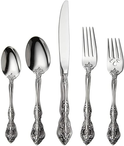 KANBUN Besteckset, Besteckset für 12 Personen, 60-tlg.Luxus-Besteck-Sets, spülmaschinenfest, elegantes Besteck für Zuhause / wichtige Abendessen und formelle Veranstaltungen (60 Stück) Double the