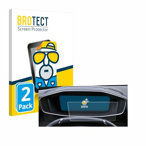 brotect Film Protection pour Peugeot 2008 2022 Cockpit | 2 Pièces Mat Protection d'écran Made in Germany Anti Reflet Anti-traces de Doigts Anti-Rayures