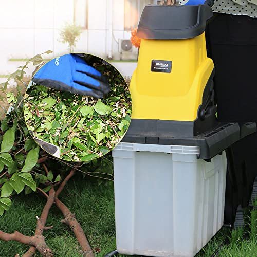 RNQZ Multifunctional Leaf Branch Shredder,Electric Wood Chipper/Shredder, Garden Tree Branches Chipper, with Wheels and 45L Crumb Collection Box,30m