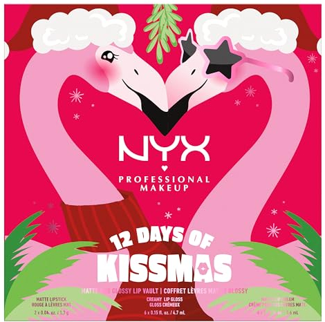 NYX Professional Makeup 12 dagar av Kissmas miniadventskalender, 12 dagars läppmakeup med festliga nyanser