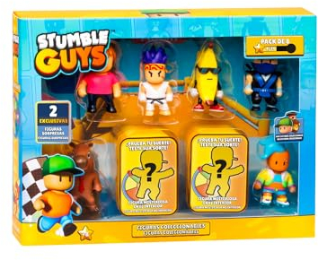 Bizak Stumble Guys Actionfiguren, 8 Stück, 6 cm, Set 3, 3 Charaktergruppen zum Sammeln, Offizielle Lizenz des Abschieß-Videospiels, Erwachsene Fans und Jungen oder Mädchen ab 8 Jahren (64112072)