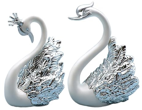 OUNONA 2 Stück Elegante Tischdekoration aus Kunststoff Silberfarben Kreative Kuchenfigur für Geburtstag und Themenparty Sicher und Selbstgemacht Tauglich | Kreativer Tortenaufsatz, Schaufenster und Themenfeier, Kleine Figur, Schicke Heimdekoration