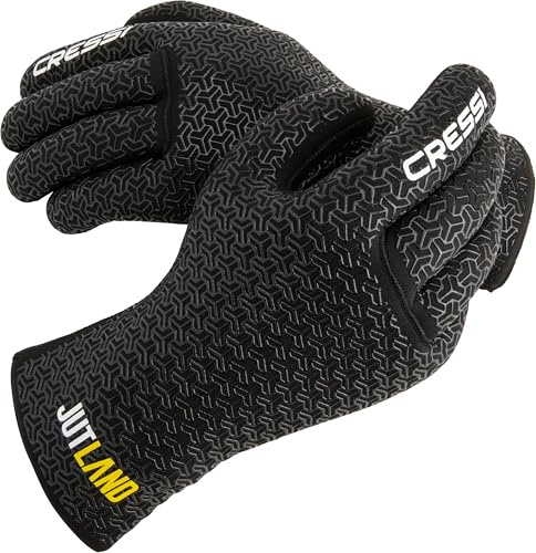 Cressi Jutland Gloves 5mm - Guantes Buceo de Neopreno Negro 5mm Sistema Ultra Grip, M/3, Adultos Unisex