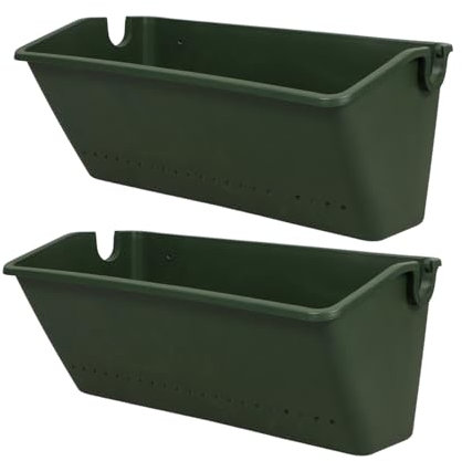 BESPORTBLE Jardinera De Pared Vertical para Exterior y Balcón, 2 Piezas, Color Verde, Maceta De Plástico Resistente Orificios De Drenaje, Soporte Estable hasta 10 Kg, Adecuado para Patios y Terrazas