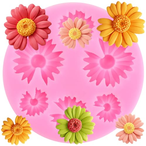 XMOLDNMS Stampi in Silicone a Forma di Margherita, Piccoli Fiori, Forme Silicone per Dolci, Fondente, Torte, Cioccolato, Decorazioni per Torte, Cupcake, Caramelle, Argilla Polimerica