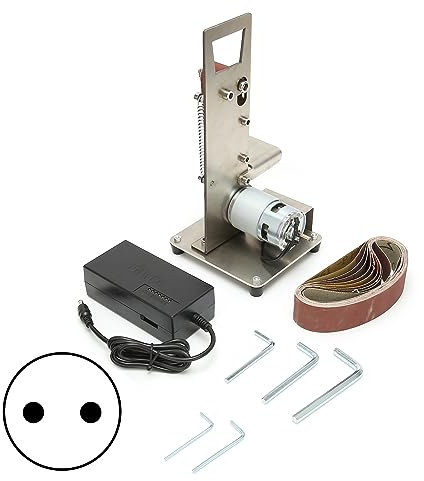 ANKROYU Polierschleifmaschine, kleine elektrische Bandmaschine aus Aluminiumlegierung, AC 110–240 V, Mini-Polierschleifmaschine für Holz und Kunststoff (EU-Stecker 795)