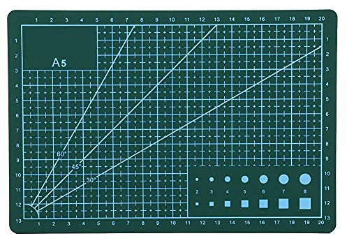 A5 PVC-skärmatta för handgjorda verktyg, självläkande skärunderlag för enkel skärning raka linjer (GREEN)