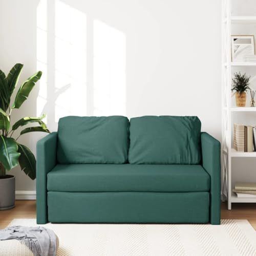 Willood Bodensofa mit Schlaffunktion Doppelbodenbett Samtbettdecke Sofa Dunkelgrün 112x174x55 cm Stoff