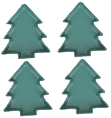 Cabilock 4 Pièces Plateau de sapin de Noël plateau de fruits bol de service de collations assiette de noel plat de service noel vaisselle assiette apéritive assiette de sapin de noel