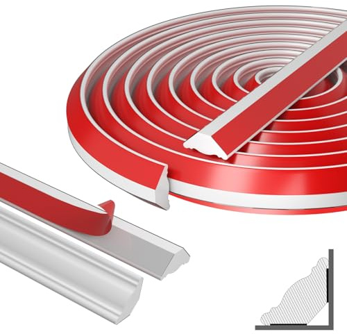 Flexibel Deckenleisten Selbstklebend Dreieck Zierleiste - für Wand, Fliesen und Schrankkanten - Einfach Anzubringen, Starker Kleber by Nayotaa