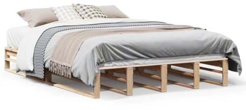 Juroupi Massivholzbett ohne Matratze 140x190 cm Holz Bett Massivholzbett Bed Frame Bettgestell Bett Holz Kiefernholz - 850869
