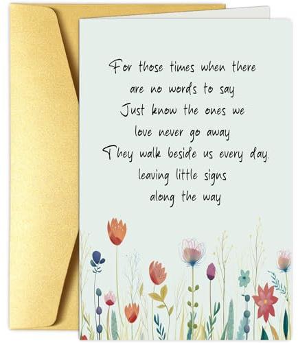 Obbyidk Flower Sympathy Card, Bereavement Card, Sorry for Your Loss Card, Condolence Card, The Ones We Love Never Go Away