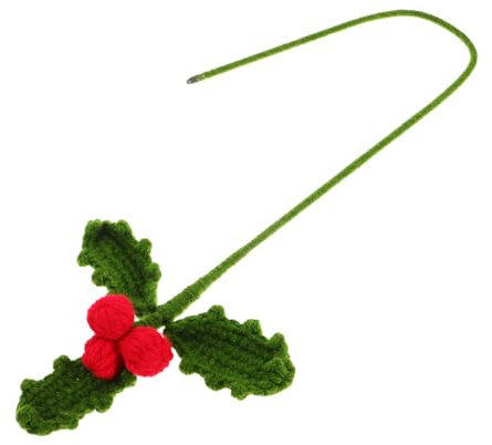 PRETYZOOM Foglie Di Agrifoglio Bacche Natale Raccogliere Rose Rosse Finte Fiori Decorazioni Per Il Soggiorno Bouquet Artigianale Fatto A Mano