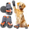 Weesiber Hundeschuhe Pfotenschutz, 4 Stück atmungsaktive Hunde Schuhe Outdoor mit Rutschfester Sohle, 2 verstellbaren Klettverschlüssen Hundestiefel für kleine Mittler große Hunde (Grau, Größe 2)