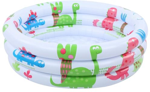 Piscine ronde gonflable pour bébé et tout-petits - Piscine portable gonflable pour enfants - Petite pompe dinosaure de dessin animé - Piscine intérieure et extérieure pour enfants filles et garçons