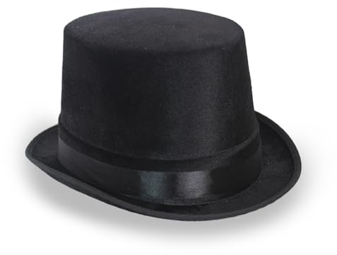 Wildarms Schwarzer Zylinder für Herren, schwarzer Magier-Partyhut für Erwachsene, viktorianisches Kostüm, Hüte für Cosplay, Halloween, Karneval, Einheitsgröße