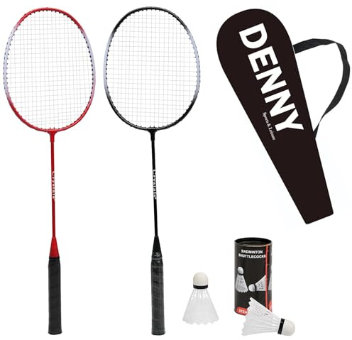 Crystals Badminton Racket Set for 2-4 Players | Includes Racquets, Shuttlecocks & Carry Bag | Fun Game for Adults | Perfect for Garden, Beach & Outdoor Sports (Twin Players Badminton Set)