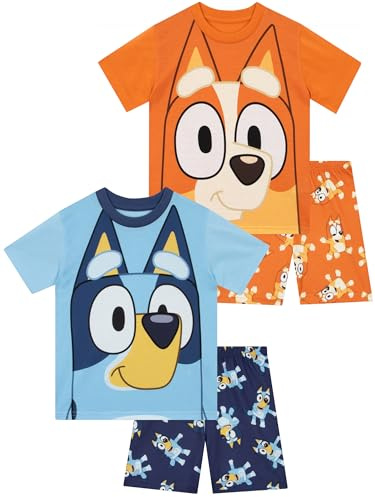 Bluey Pyjamas | 2-Pack Pojkpyjamas | Bingo Korta Pyjamas För Pojkar | Blå 92