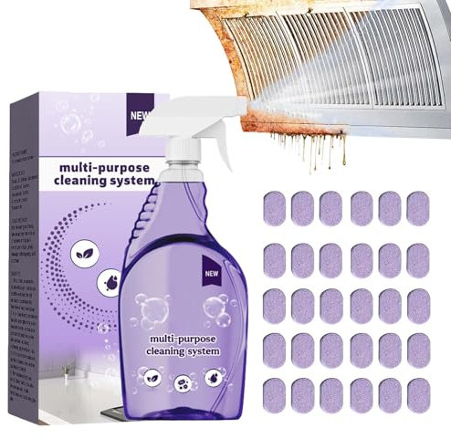 Dr Clean Spray pour fours, tablettes et vaporisateur pour nettoyant four, spray multi-usages Nuroclean avec tablettes, nettoyant four tout usage puissant pour éliminer les taches (30)