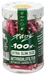 P.urize Filtri XTRA Slim 5,9mm – Barattolo da 100 Pz – Filtri a Carboni Attivi – Alta Qualità – Naturali Disponibili in varie colorazioni (rosa)