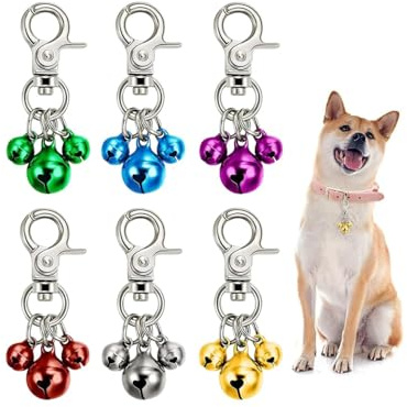 MaoNativey 6 PCS Campanelli per Collare Cani, Campane Sonore ad Alto Volume con Portachiavi - Pendenti Decorativi per Animali Domestici - Regalo Perfetto per Proprietari di Pets