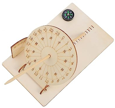 Hemobllo Reloj De Sol De Madera DIY Educativo para Niños, Modelo De Reloj De Sol Ensamblable, Instrumento Científico De Seguimiento Solar, Enseñanza y Aprendizaje Al Aire Libre