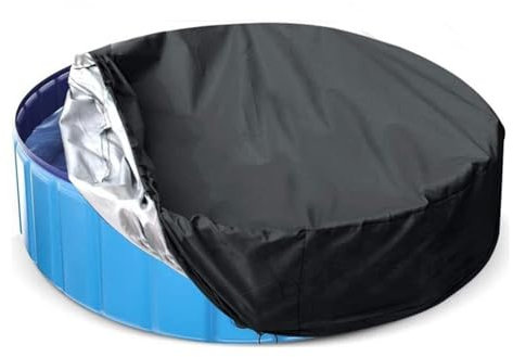 Pool Cover Round Swimming Pool Cover Easy Set Pool Protective Cover Anti Dust Rainproof Frame Pool Cover for Inflatable Family Pool Paddling Pools Outdoor Villa Garden(8FT)
