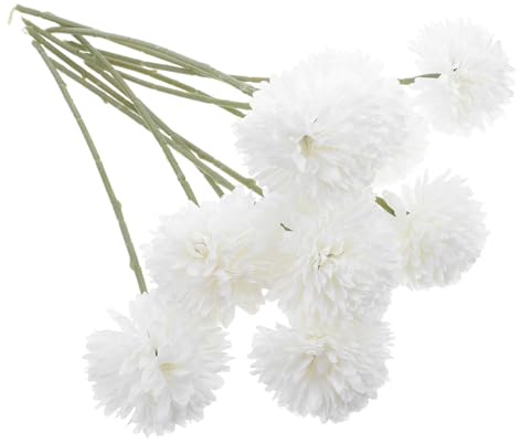 ULTECHNOVO 10pezzi Crisantemi Artificiali Fiori di Pompon di Fiori per Decorazioni Autunnali Centrotavola Artificiali per Composizioni Floreali Bouquet da Tavolo da Pranzo