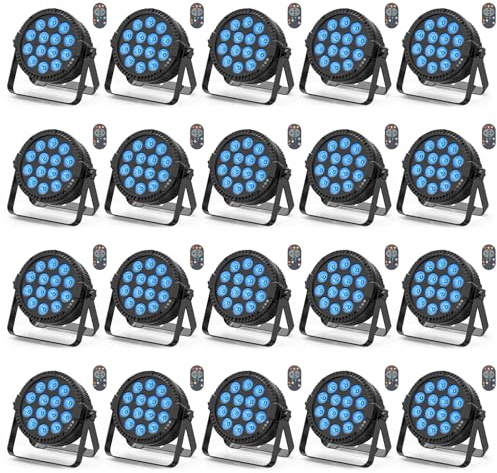 HOLDLAMP 20 Stücke 84W RGBW Bühnenlicht LED Par Strahler mit Fernbedienung DMX Discolicht Partylichter für Bar DJ KTV Disco Geburtstag Halloween Weihnachten