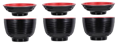 Lot de 3 bols à soupe miso de style japonais avec couvercles – Bols à ramen résistants à la chaleur pour soupe aux palourdes et riz