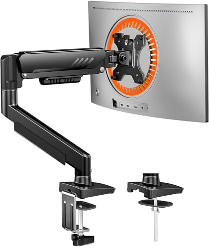 ErGear Supporto Monitor per Schermi da 13-34 Pollici [Aggiornato - Senza Cedimenti] Braccio Monitor Scrivania a Installazione Rapida fino a 9kg, con Gestione Cavi per Ufficio Gaming, VESA 75 & 100 mm