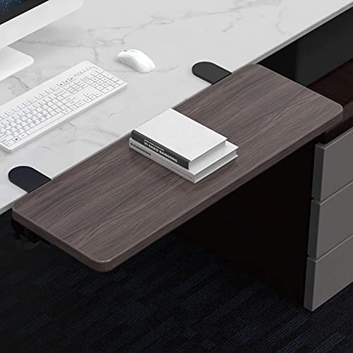 Estensore da scrivania ergonomico pieghevole con cassetto per tastiera e ripiano bracciolo, supporto da tavolo in mogano, 55 x 24 cm, design salvaspazio per comfort e produttività